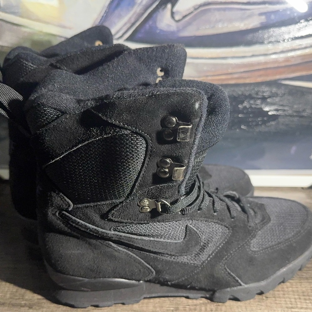 Black Tactical Boots with Metal Accents
